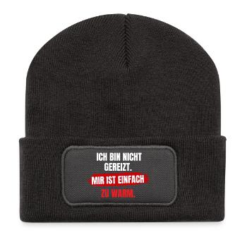 Mir Ist Zu Warm - Recycelte Patch Beanie - Dunkelgrau - Vorne