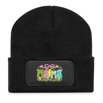 Mama Retro Flashy | Style Néon Fête des Mères - Beanie recyclé à patch - noir - Devant