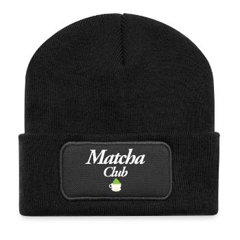 Matcha Club - Recycelte Patch Beanie - Schwarz - Vorne