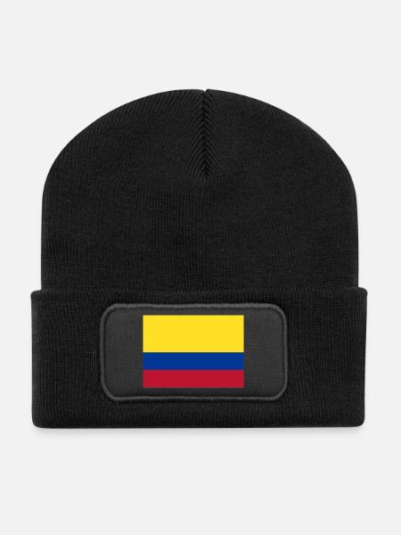 Drapeau de la Colombie - Beanie recyclé à patch - noir