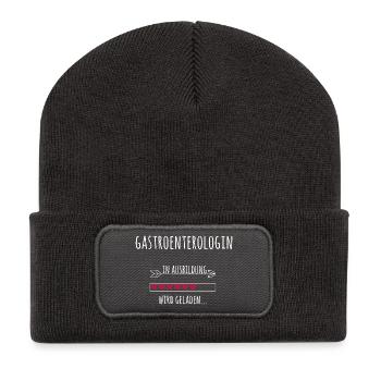 Gastroenterologin Ausbildung Medizinstudium Ärztin - Recycelte Patch Beanie - Dunkelgrau - Vorne