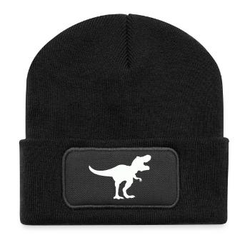 dinosaurier_trex - Recycled Patch Beanie - black - Front