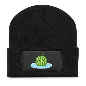 Éclaboussures de pastèque, ambiances de piscine d’été, mesdames - Beanie recyclé à patch - noir - Devant