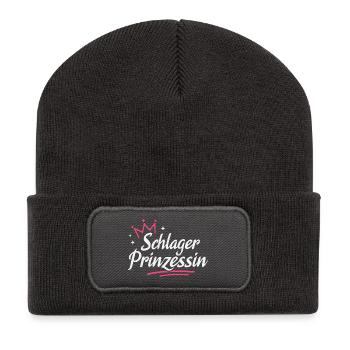 Schlager Prinzessin Schlagerparty - Recycelte Patch Beanie - Dunkelgrau - Vorne