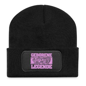 Retro 1957 - Recycelte Patch Beanie - Schwarz - Vorne