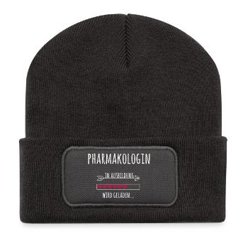 Pharmakologin Ausbildung Medizinstudium Ärztin - Recycelte Patch Beanie - Dunkelgrau - Vorne