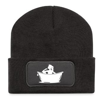 Badewanne Pflege - Recycelte Patch Beanie - Dunkelgrau - Vorne