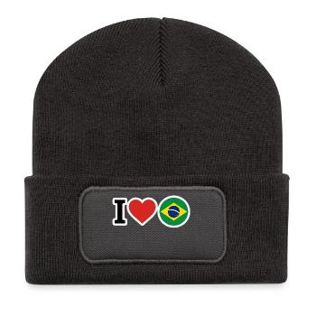 Brazilien - Recycelte Patch Beanie - Dunkelgrau - Vorne