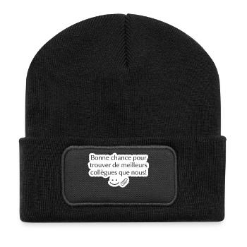 Sticker Humour Bureau Meilleures Collègues - Beanie recyclé à patch - noir - Devant