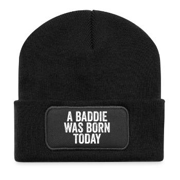 A villain was born today – Birthday Gust - Recycled Patch Beanie - black - Front