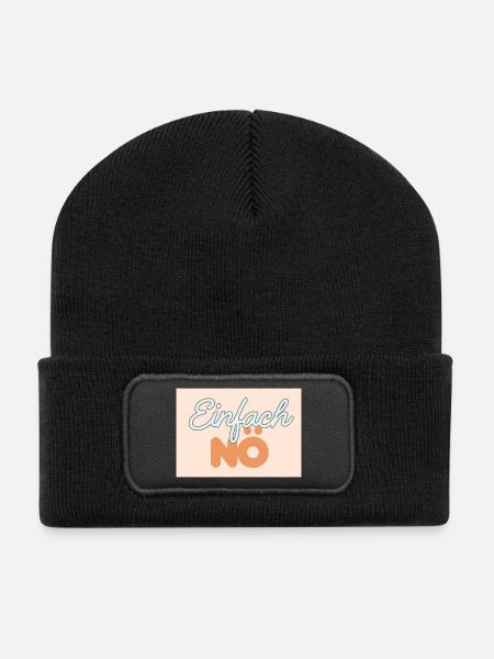 Einfach Nö - Recycelte Patch Beanie - Schwarz