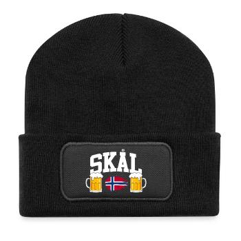 Norway Vacation Norge Fjords Travel Scandinavian - Recycled Patch Beanie - black - Front