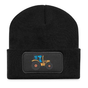 Conception agricole tracteur - Beanie recyclé à patch - noir - Devant
