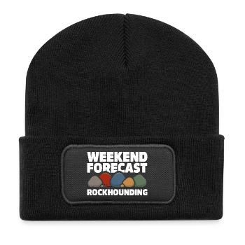 Prévisions du week-end Collecte de pierres Chasse aux pierres - Beanie recyclé à patch - noir - Devant