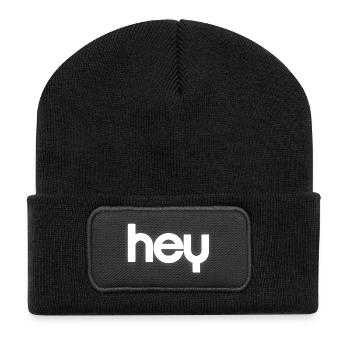 HEY Cloudline Abstract Banner - Recycelte Patch Beanie - Schwarz - Vorne