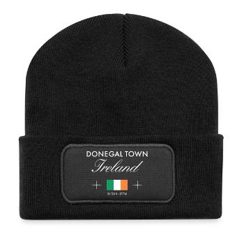 Donegal Town Ireland Coordinates Travel Souvenir - Recycled Patch Beanie - black - Front