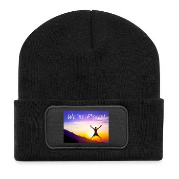 Sozialer Sarkasmus des „Erfolgreichen Erfolgs“ - Recycelte Patch Beanie - Schwarz - Vorne