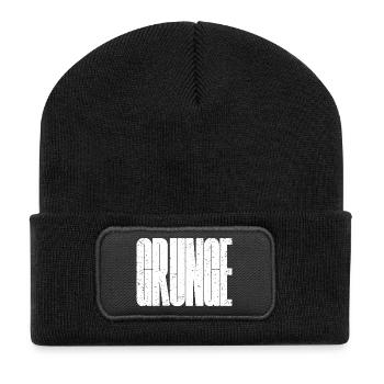 Stressige, kräftige Grunge-Musik - Recycelte Patch Beanie - Schwarz - Vorne