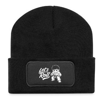 Los geht's – Jiu Jitsu BJJ Kids - Recycelte Patch Beanie - Schwarz - Vorne