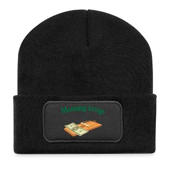 Geld - Recycelte Patch Beanie - Schwarz - Vorne