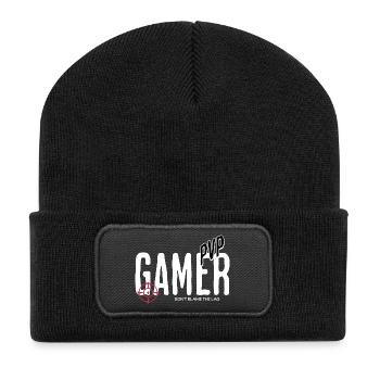 Gamer PVP Shirt Don’t Blame The Lag Zocker Geschen - Recycelte Patch Beanie - Schwarz - Vorne
