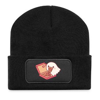 Süßer Geist liebt es, Peperoni-Pizza zu essen - Recycelte Patch Beanie - Schwarz - Vorne