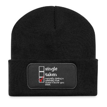 Mentally dating a celebrity (dark) - Recycled Patch Beanie - black - Front