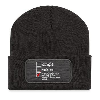 Mentally dating a celebrity (dark) - Recycled Patch Beanie - dark grey - Front