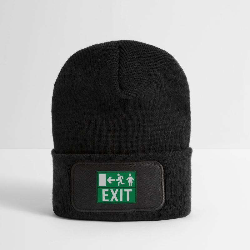 EXIT (FIRE EXIT) Beanie recyclé à patch