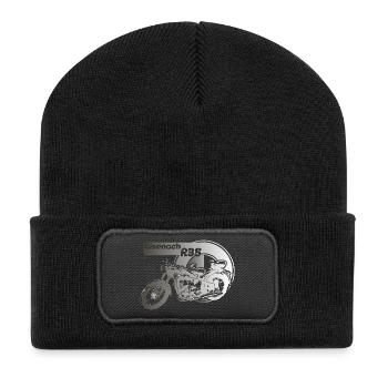 DDR Motorrad EMW R35 Logo - Recycelte Patch Beanie - Schwarz - Vorne