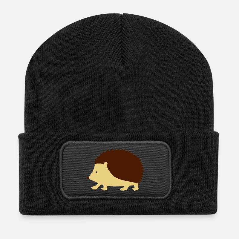 Igel - zackig - Recycelte Patch Beanie - Schwarz
