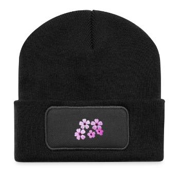 Fleurs - Beanie recyclé à patch - noir - Devant