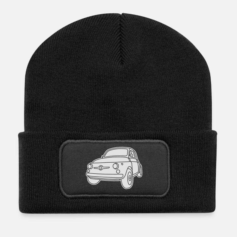 500 Classico – Italien Oldtimer Kult Shirt - Recycelte Patch Beanie - Schwarz
