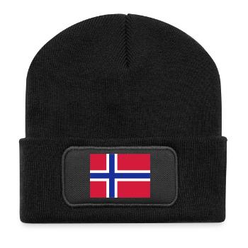 norway flag - Beanie recyclé à patch - noir - Devant