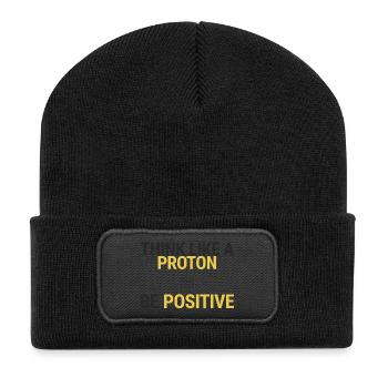 Pharmacie / Chimie: Pensez comme un proton - Be - Beanie recyclé à patch - noir - Devant