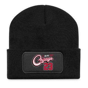 J's on my Feet - Chicago 23 - Recycelte Patch Beanie - Schwarz - Vorne