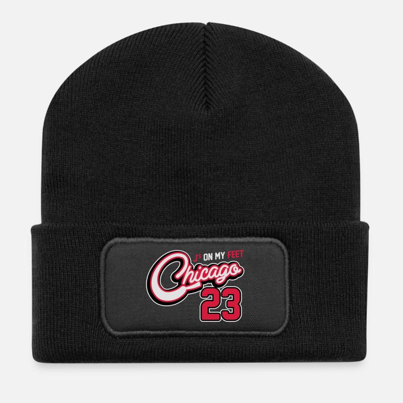 J's on my Feet - Chicago 23 - Recycelte Patch Beanie - Schwarz