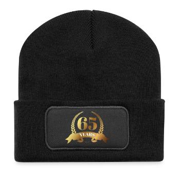 65. Birthday: 65 Years - Recycled Patch Beanie - black - Front