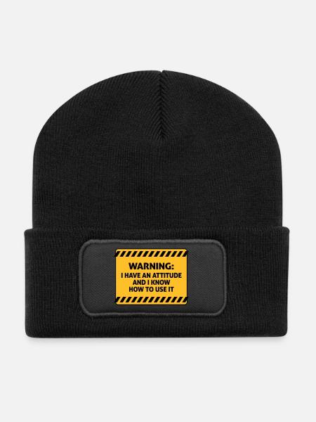 Warning: I'm Complicated And You Can Feel It! - Recycled Patch Beanie - black