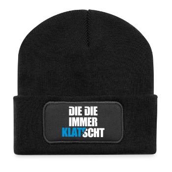 Die immer klatscht Mdma Emma Festival Afterhours - Recycelte Patch Beanie - Schwarz - Vorne