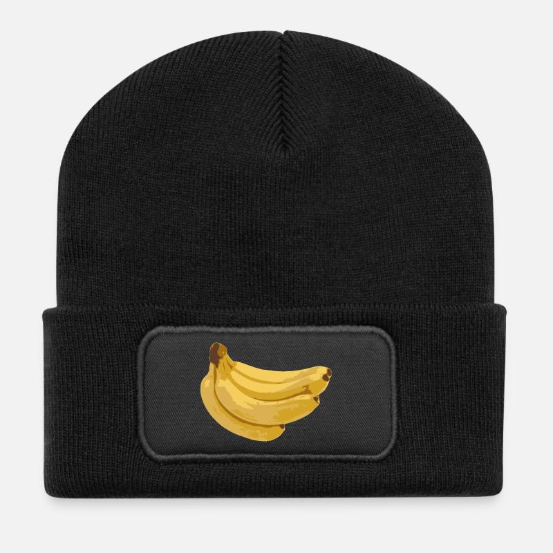 Bananen - Recycelte Patch Beanie - Schwarz