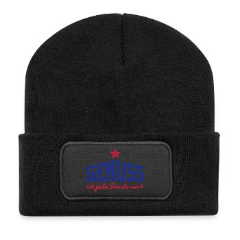 Kochen - Recycelte Patch Beanie - Schwarz - Vorne