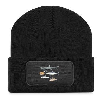 Requins - Requins - Requins - Beanie recyclé à patch - noir - Devant