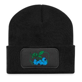 Blaubeeren - Recycelte Patch Beanie - Schwarz - Vorne