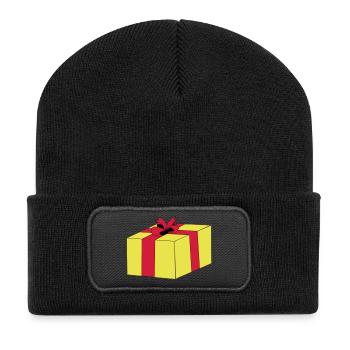 Emballage cadeau surprise, boucle de paquets - Beanie recyclé à patch - noir - Devant