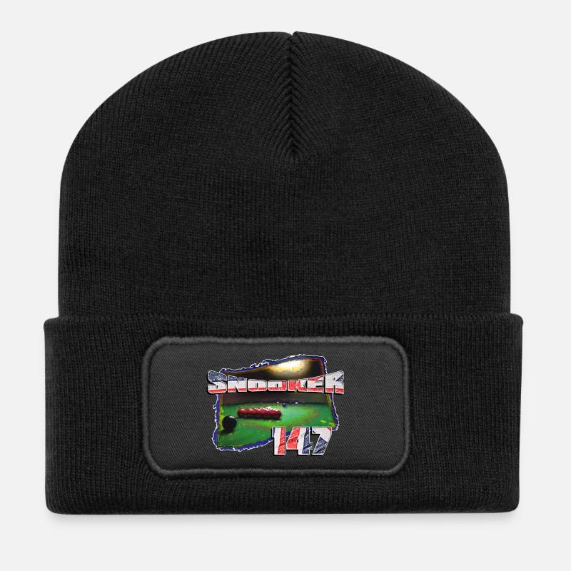 SNOOKER 147 - Recycelte Patch Beanie - Schwarz