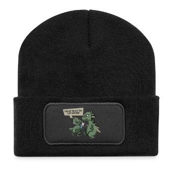 Lustiges Dinosaurierhemd - letztes Einhorn - - Recycelte Patch Beanie - Schwarz - Vorne
