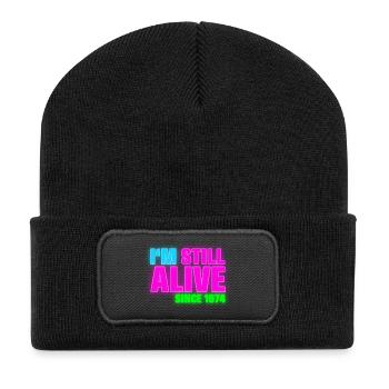Birthday - still alive since 1974 (de) - Recycelte Patch Beanie - Schwarz - Vorne