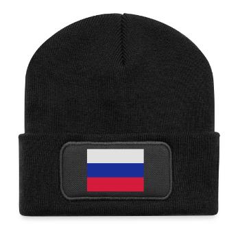 drapeau_russie - Recycelte Patch Beanie - Schwarz - Vorne