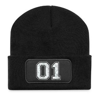 01 in white in the used look - Recycled Patch Beanie - black - Front